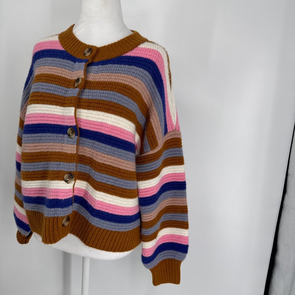 Madewell Striped Springview Sweater Cardigan Size S - Picture 4 of 13